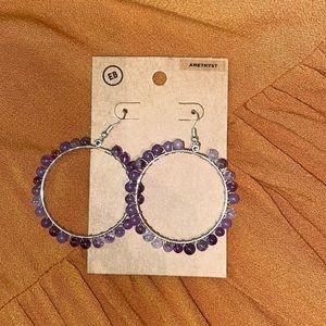 Amethyst Hoop Earrings